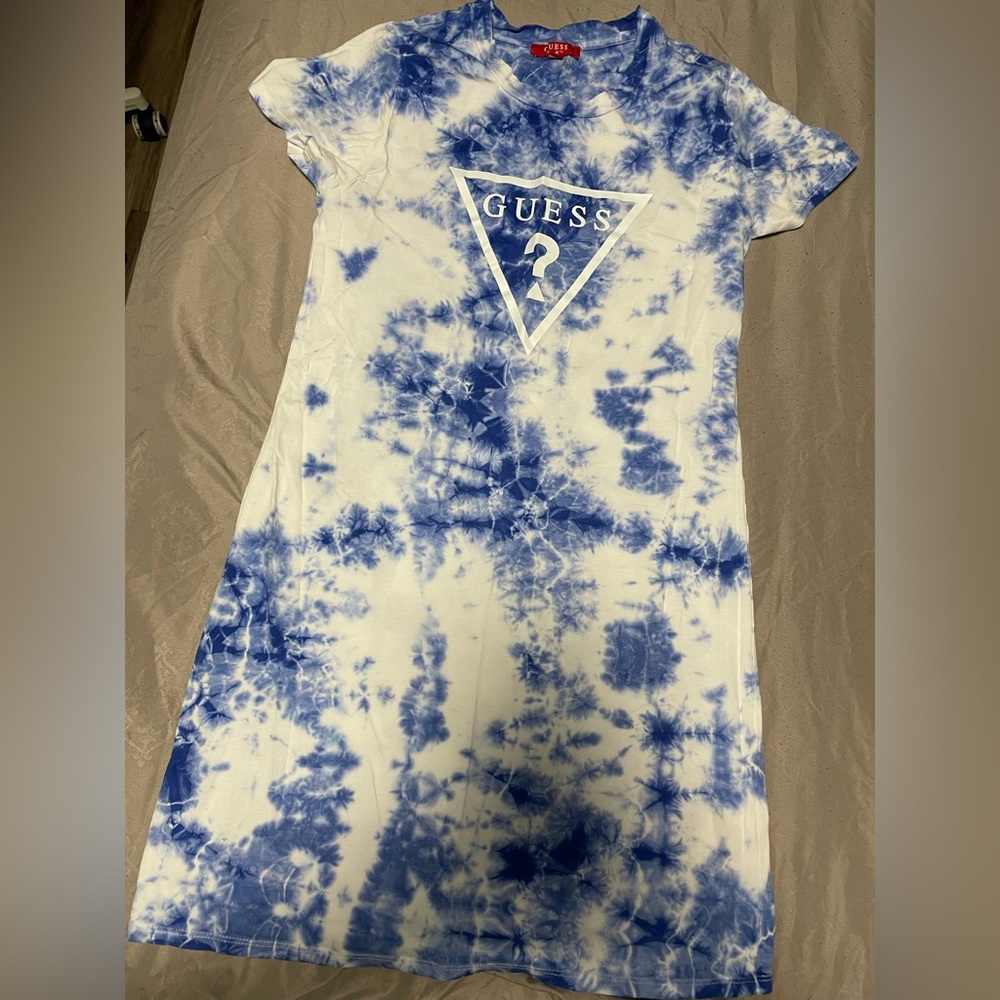 Blue tie dye dress
